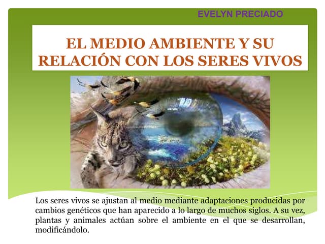 Relación entre seres vivos y medio ambiente | PPT