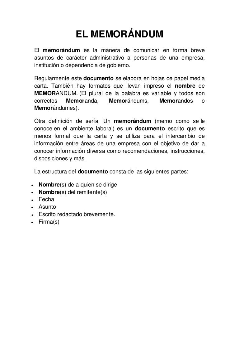El memorándum