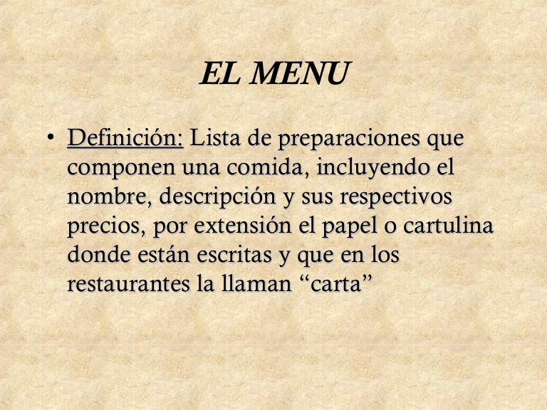El menu