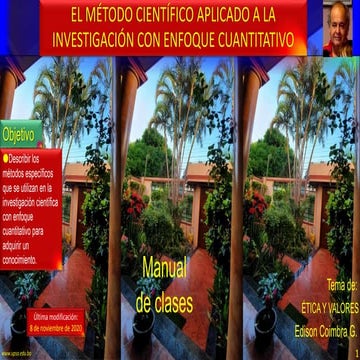 El método científico aplicado a la investigacion