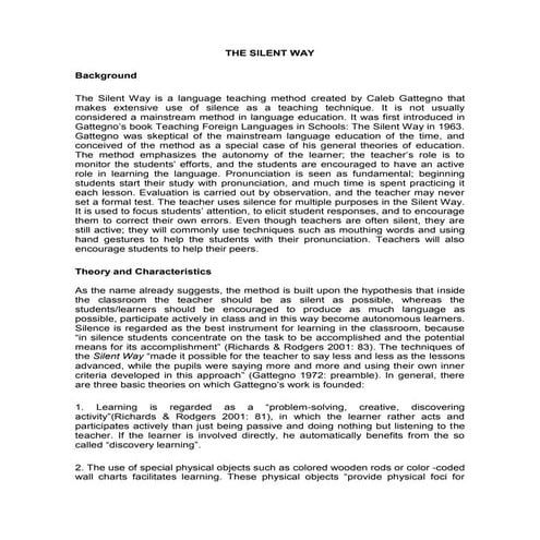 El metodo silencioso