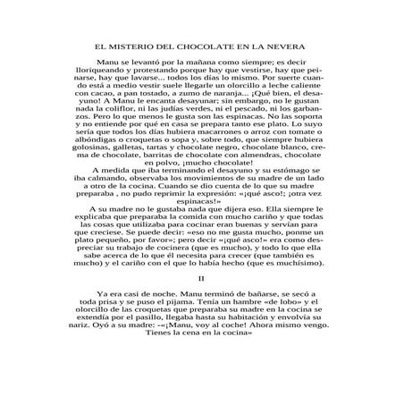 El misterio del chocolate en la nevera