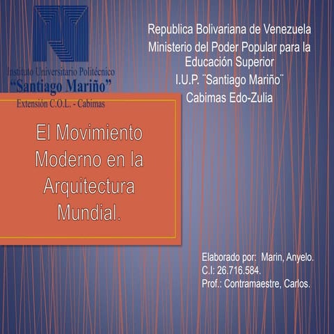 El movimiento moderno en la arquitectura mundial