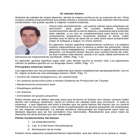 El método Kaizen en las empresas actuales | PDF