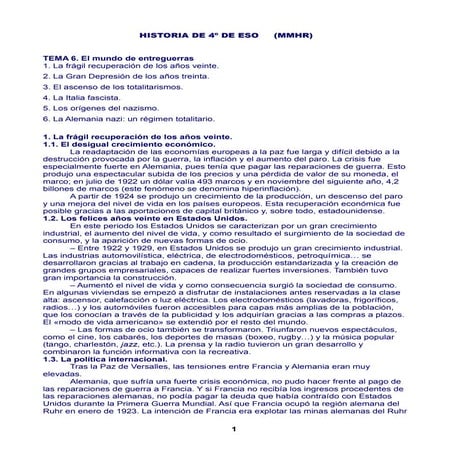 El mundo de entreguerras