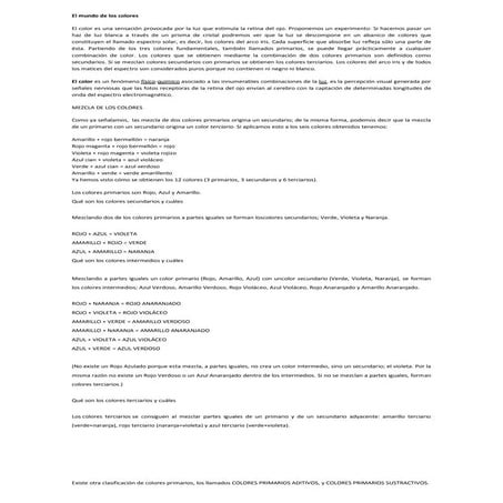 El mundo de los colores