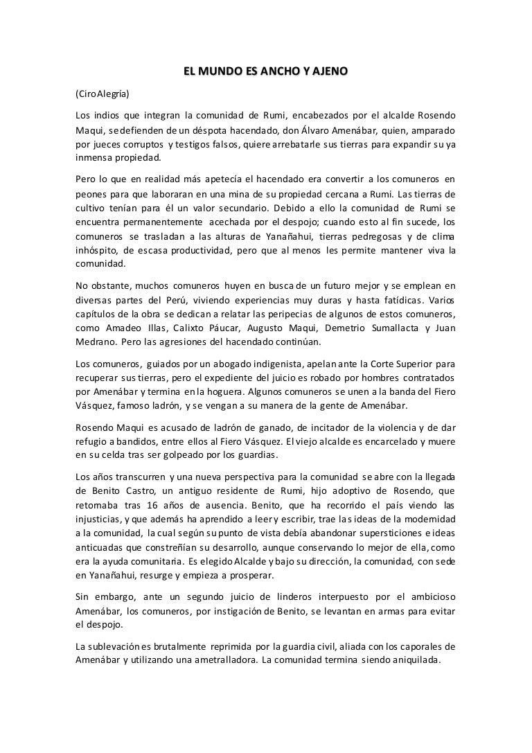 El Mundo Es Ancho Y Ajeno Pdf