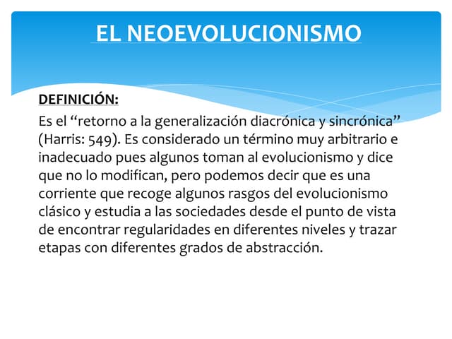 El neoevolucionismo