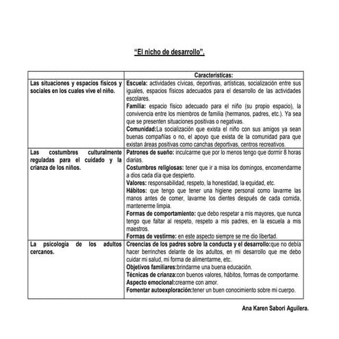 El nicho de desarrollo