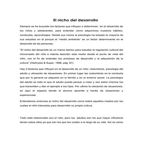 El nicho del dsrrollo osuna