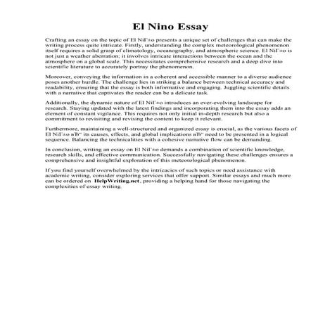 El Nino Essay