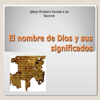 El nombre de dios y sus significados