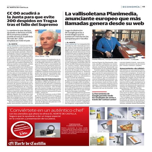 El Norte de Castilla- Planimedia, anunciante europeo que más llamadas genera ...