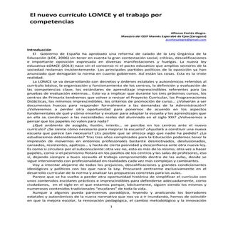 El nuevo currículo lomce y el traba...