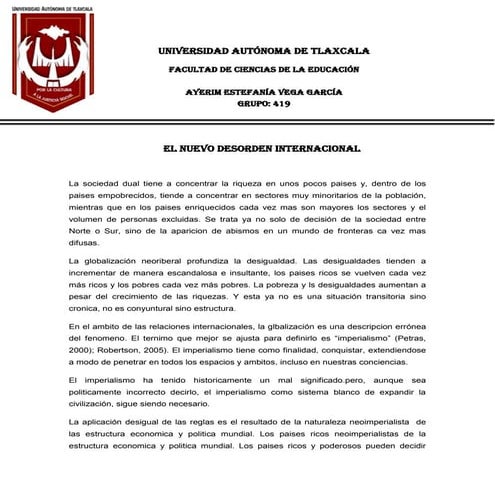 El nuevo desorden internacional