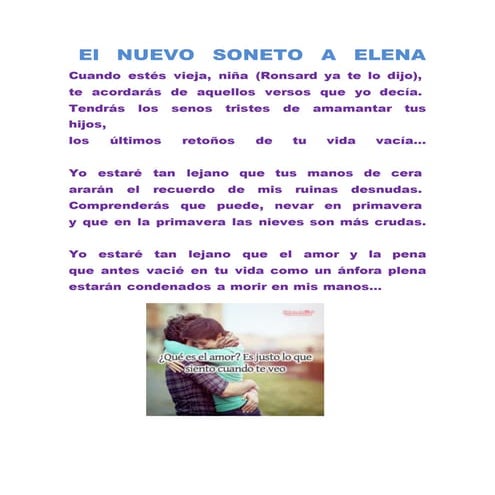 EL NUEVO SONETO DE ELENA