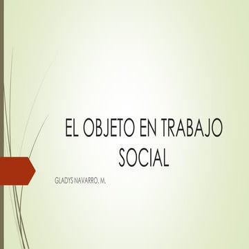 El objeto en trabajo social