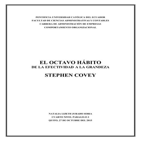 El octavo hábito natalia jurado