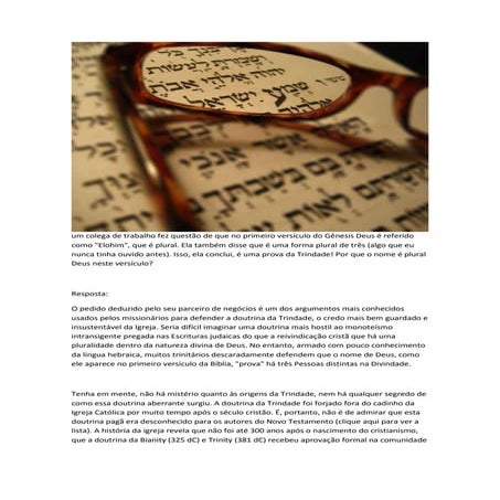 Elohim plural ou singular