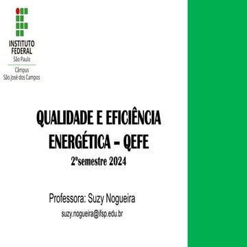 Qualidade e eficiência energética - Programa Nacional