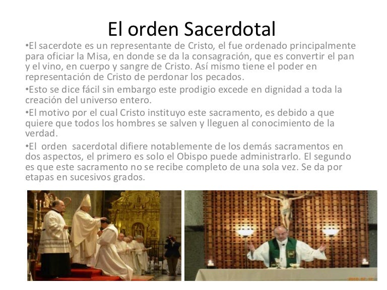 El orden sacerdotal El orden sacerdotal