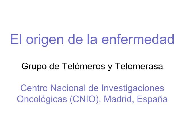 El origen de la enfermedad- Dra. Ma...