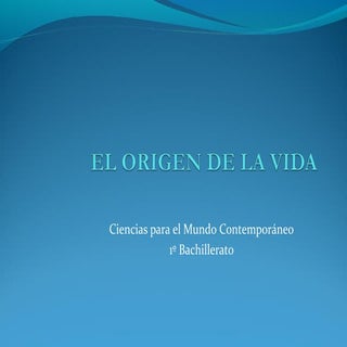 El origen de la vida