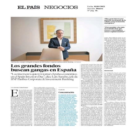 Luis Sancho "Los inversores quieren tomar el pulso económico en el Spain Inve...