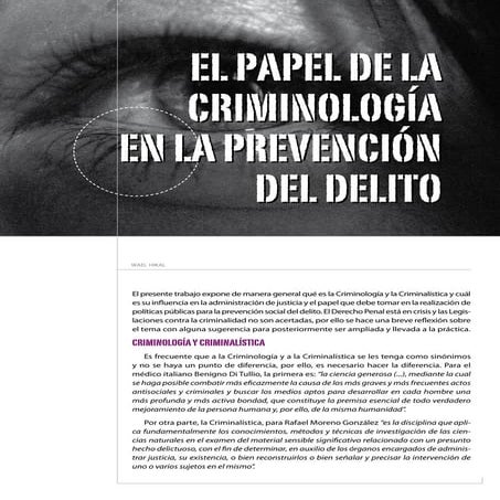 El papel de la criminología en la prevención del delito | PDF