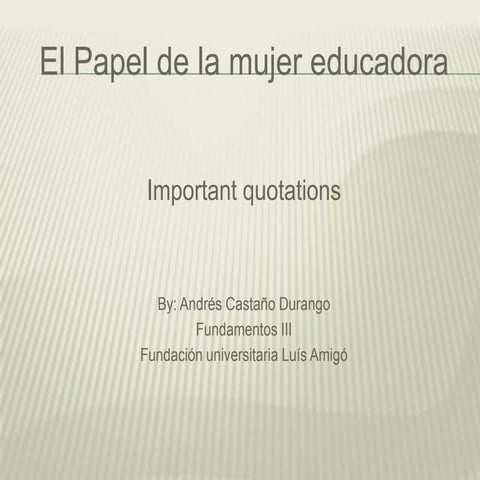 El papel de la mujer como educadora