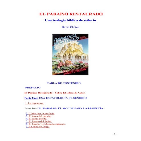 El Paraíso Restaurado Chilton