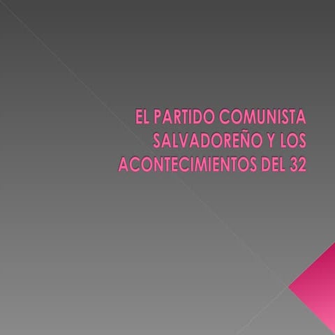El partido comunista salvadoreño y los acontecimientos del