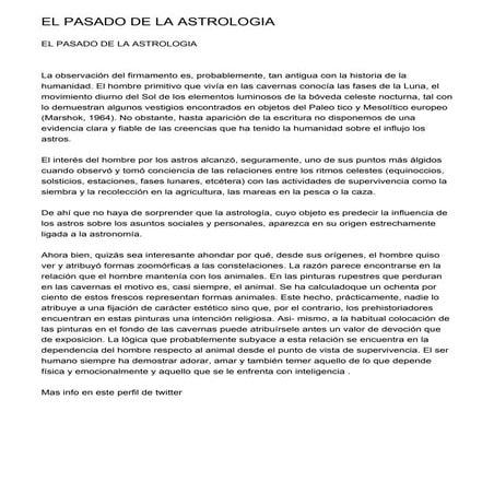 EL PASADO DE LA ASTROLOGIA
