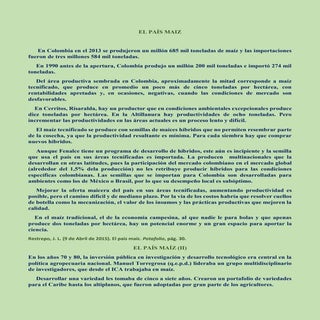 El País Maíz - Colombia