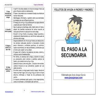 El paso de primaria a secundaria