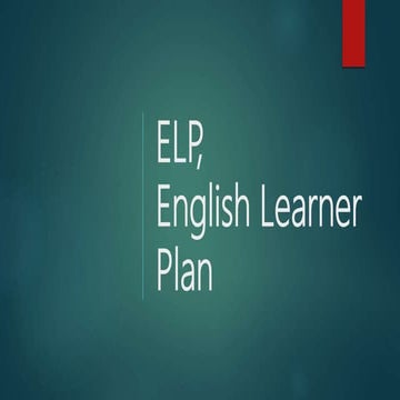 ELP English Learner Plan | PPTX