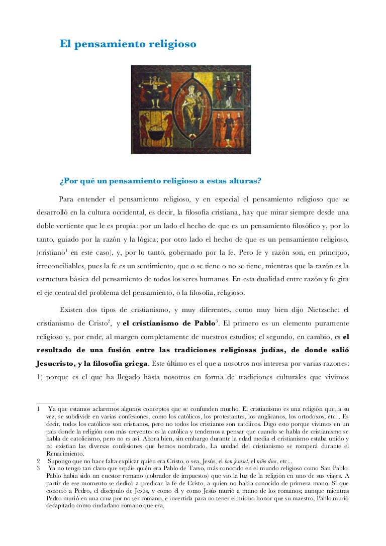 El pensamiento religioso