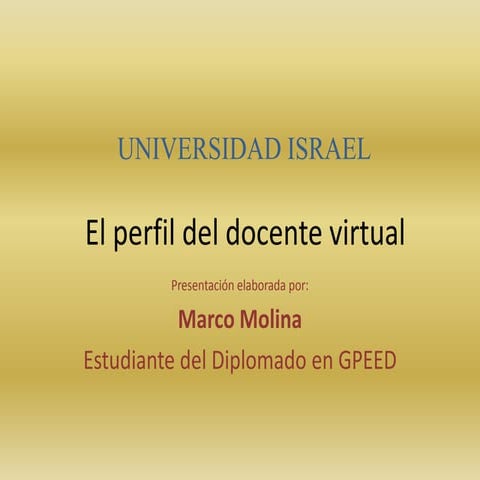El perfil del docente virtual