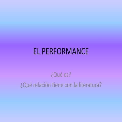 El performance