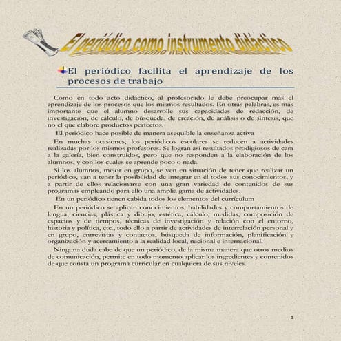 El periódico como instrumento didáctico