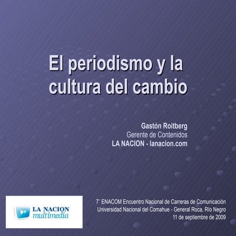 El periodismo y la cultura del cambio