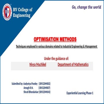 optimisation methods techniques industrial