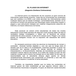 El plagio en internet
