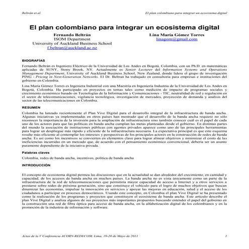 El plan colombiano para integrar un ecosistema digital