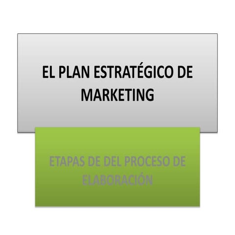 El plan estratégico de marketing | PPTX