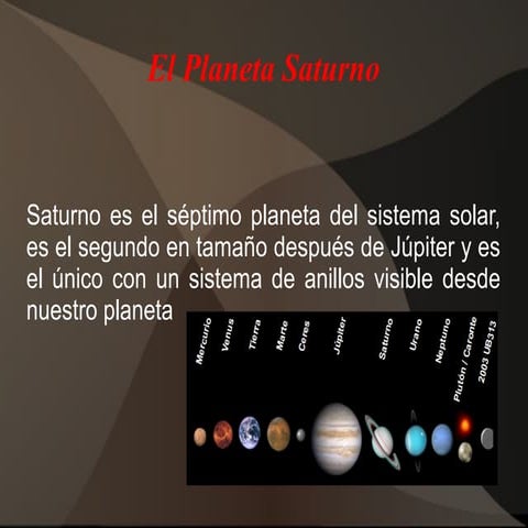 El planeta saturno