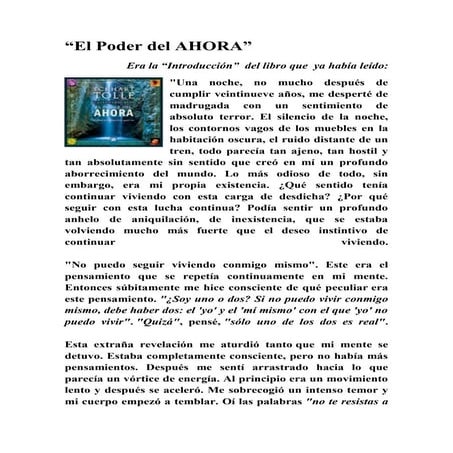 El Poder del Ahora