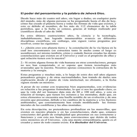 El poder del pensamiento y la palabra del hombre