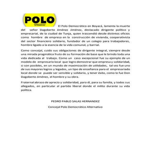 El polo democrático en boyacá