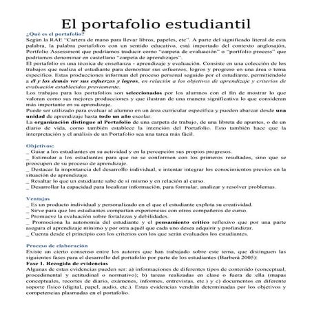 El portafolio estudiantil
